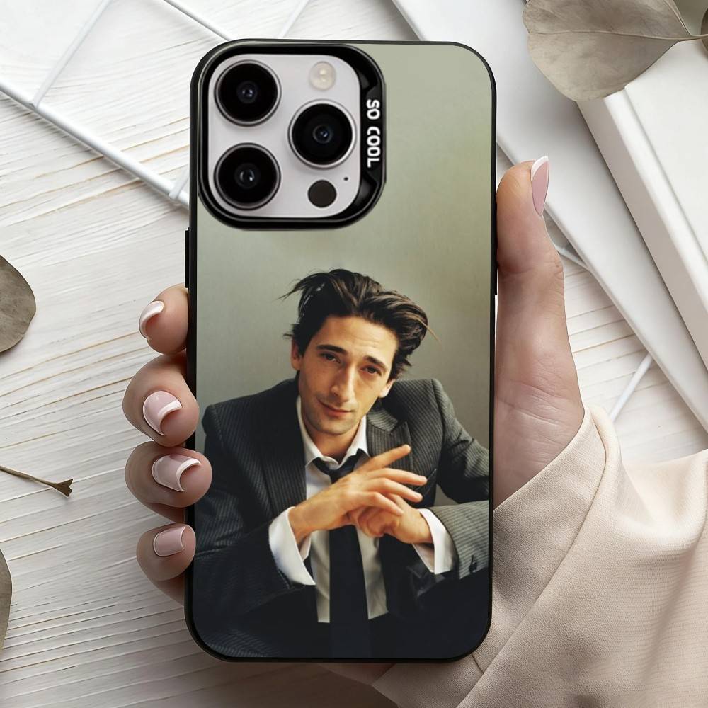 КРУТОЙ Чехол для телефона с изображением актера A-Adrien B-Brody для iPhone17,16,15,14,13,12,11 Plus,Pro Max Черный Конфетный серебристый чехол для телефона