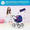 Poussette landau pour poupée pliable, capote, roues en mousse, châssis léger Kinderplay (KP0260T)