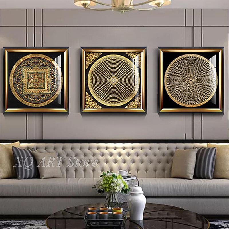 Мандала Храм Тибетская Танка Подвесная Картина Гостиная Декоративная Картина на Холсте Сердце Сутра Шесть Слов Мантра Безрамное