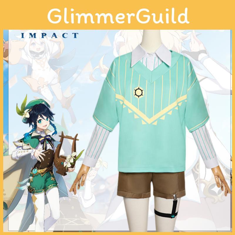 Венди Genshin Impact Праздничная Повседневная Одежда для Ролевых Игр Украшение на Грудь