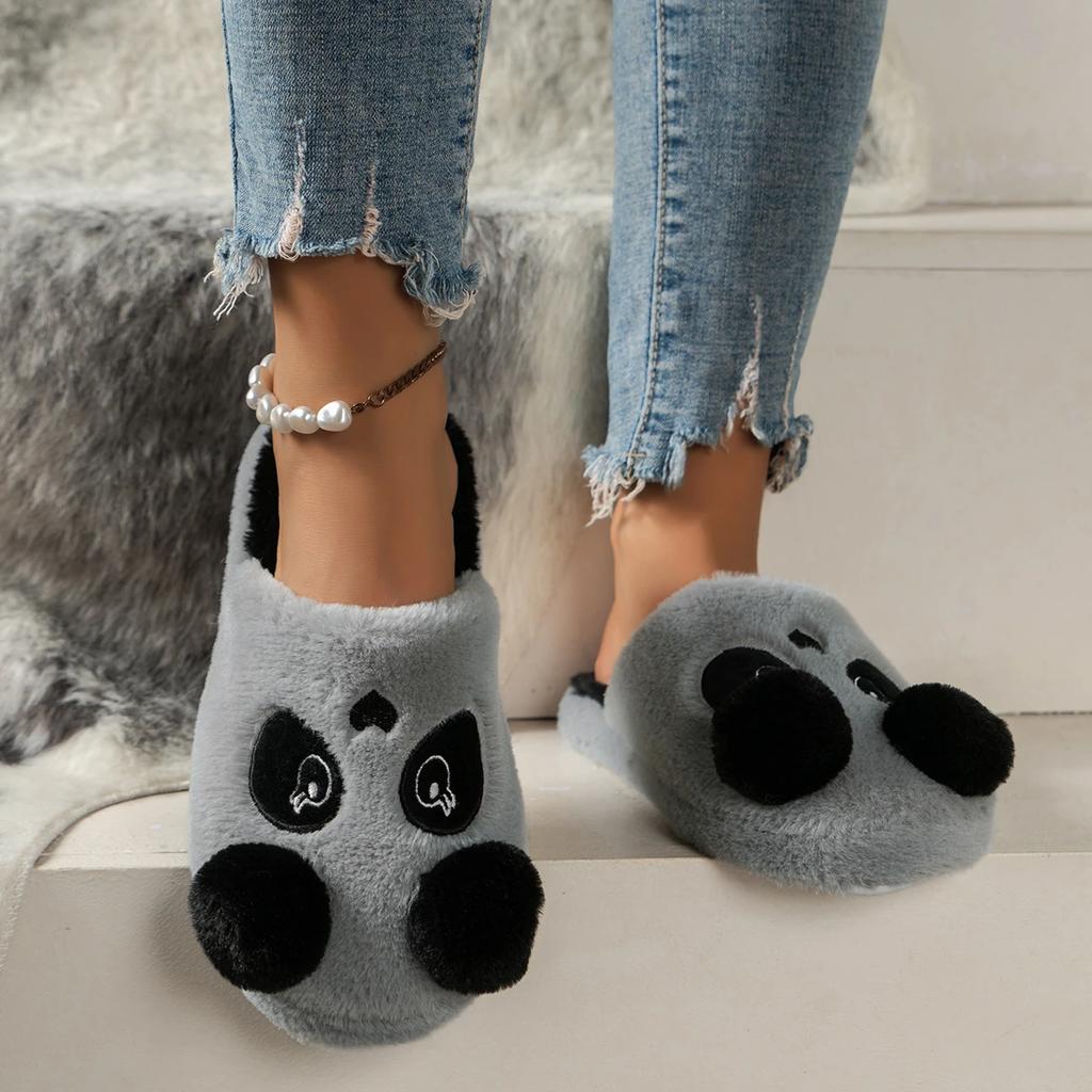 Зимние теплые домашние тапочки Panda Non Slip Plush Home on Shoes Домашняя обувь Зимняя обувь для женщин