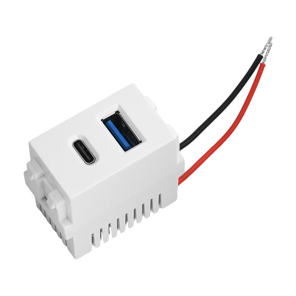 5V2.1A Type 128 USB Power Module 220V Socket Dual Port USB+Type C Charging Socket Module Switching Power Supply Modules