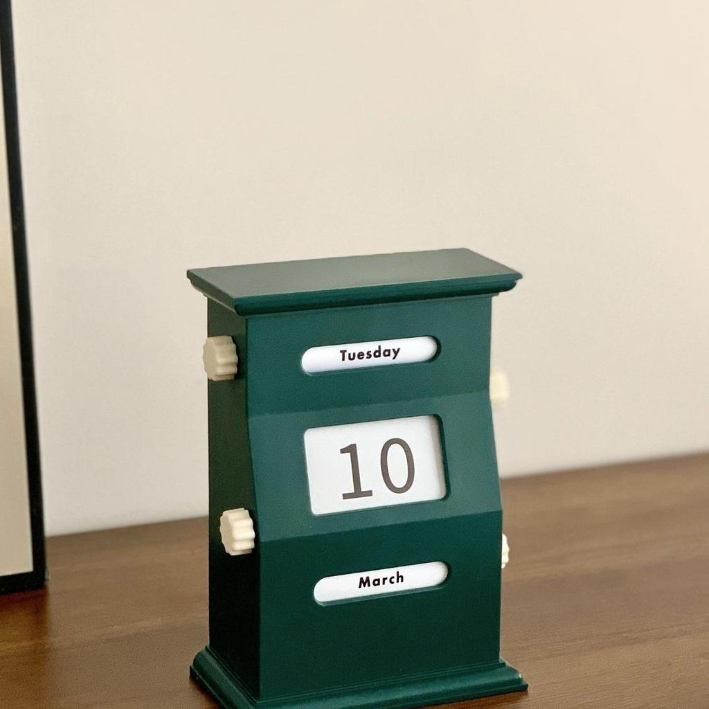 Retro Creamy Perpetual Desk Calendar: Creative Home & Office Decor, Photography Prop