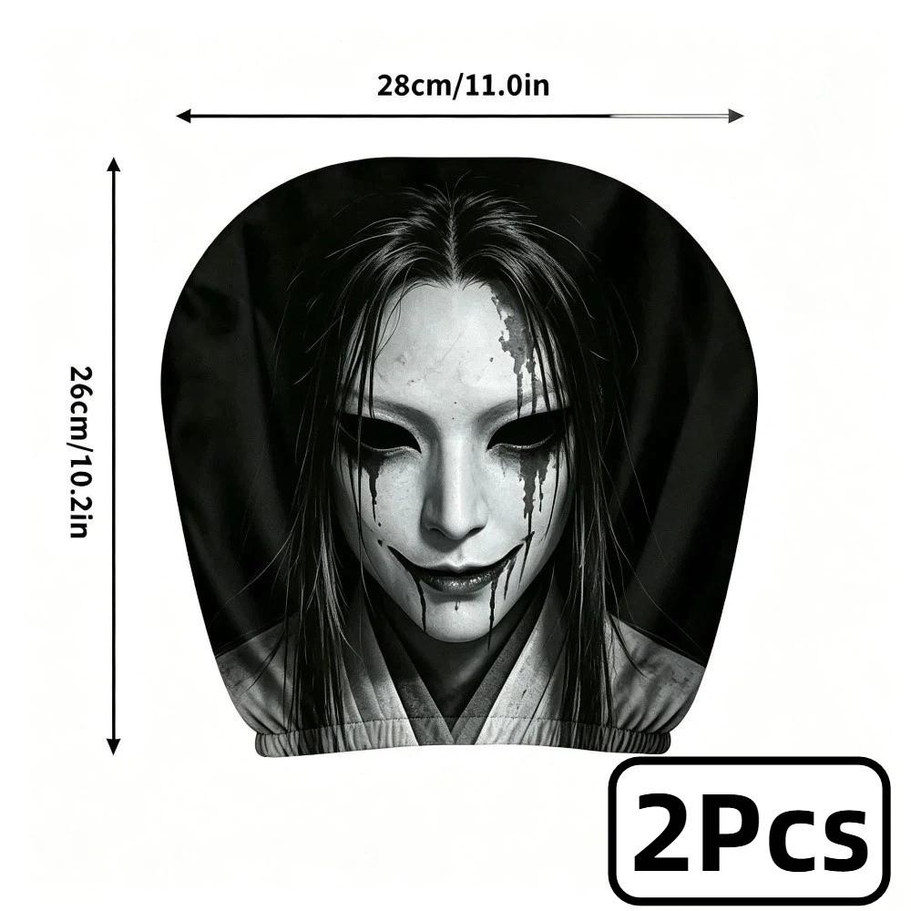 2Pcs Halloween Accessories Car Headrest Covers Ghost Neck Pillowcase Car Interior