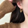 PONYKISS Минималистичные серьги-кольца с бусинами из тигрового глаза из стерлингового серебра для женщин Модные тонкие геометрические аксессуары