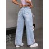 Женские черные мешковатые джинсы Harajuku Y2k Aesthetic Butterfly Denim Trousers Корейские джинсовые брюки Vintage Wide Leg Pants