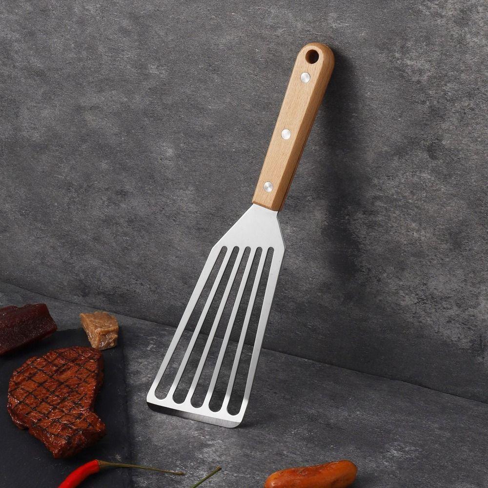 Slotted Fish Spatula Stainless Steel Frying Shovel Multi-Purpose Steak Tuner Egg