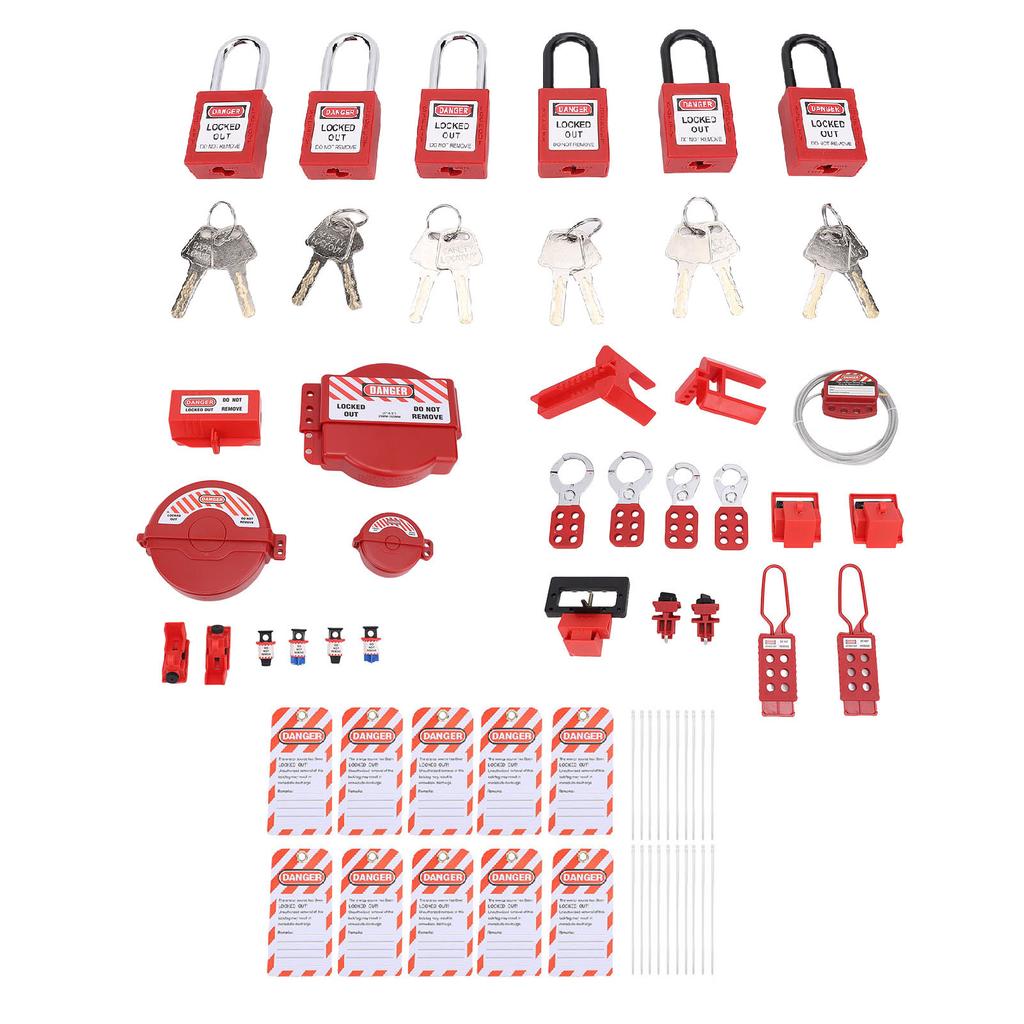 Комплект блокировки и маркировки, зажим для блокировки автоматического выключателя, групповой блокиратор, проушины для блокировки, бирки блокировки, безопасность