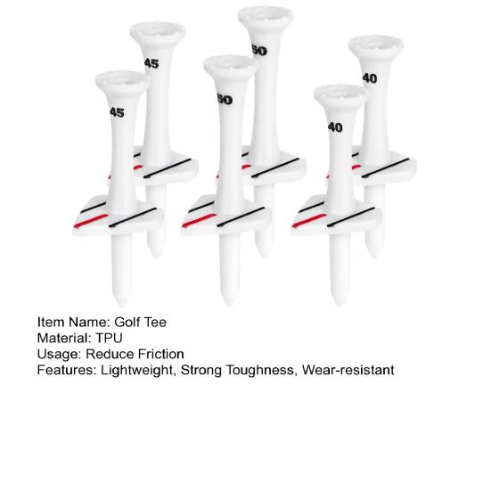 6 шт. пластиковые футболки для гольфа уменьшают трение и сопротивление профессиональные футболки для гольфа 7,5/8/8,5 см изогнутые сервировочные штифты тренировочный мяч для гольфа