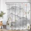 Chinese Style Shower Curtain Birds Classical Flower Tree Plant Asian Bathroom Decor Vintage Polyester Bath Curtain with Hook