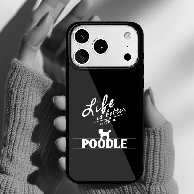 Забавный дизайн пуделя Жизнь лучше с пуделем Чехол для телефона iPhone 17 16 15 14 13 Pro Max Задняя крышка для 12 11 Pro Coque