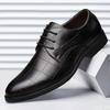 Men Business Leather Shoes Formal Wedding Plus Size Shoe Versatile Casual Comfort Flats High Quality Soft Soled Work Shoes Homme