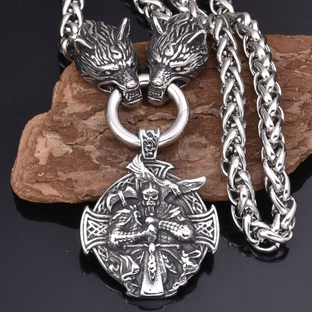 1 шт., мужское винтажное ожерелье с подвеской в ​​виде викинга Одина Томагавка вороны, скандинавское ожерелье, ожерелье в стиле панк, хип-хоп, женский амулет, ювелирные аксессуары, подарок на день рождения
