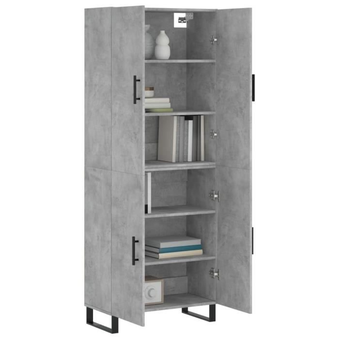VidaXL Highboard Concrete Grey 69.5x34x180 Cm Engineered Wood 3195703