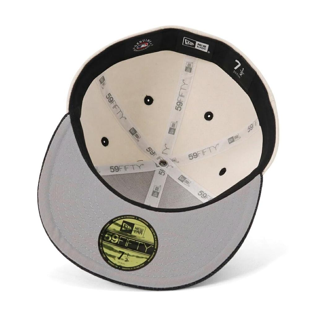 New Era 59FIFTY MLB DET Size 7 5950 OATMEAL DETTIG OAT NER36C1460 Two-Tone Cap, Oatmeal/Black, 3/4, WBLK, 14388839,
