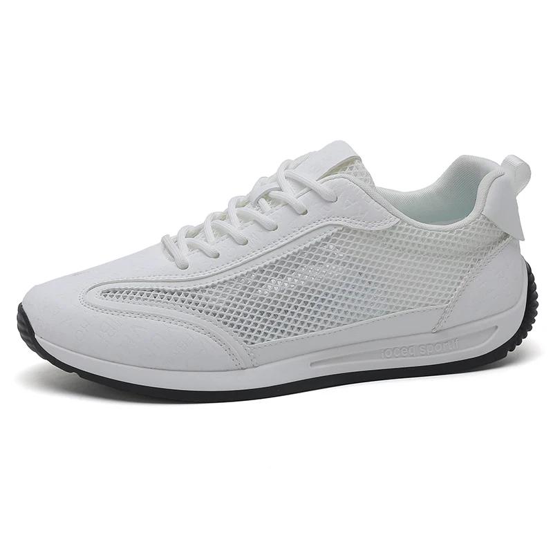 Модная мужская повседневная спортивная обувь Сетчатая дышащая повседневная обувь Износостойкая теннисная баскетбольная обувь Легкая белая мужская спортивная обувь