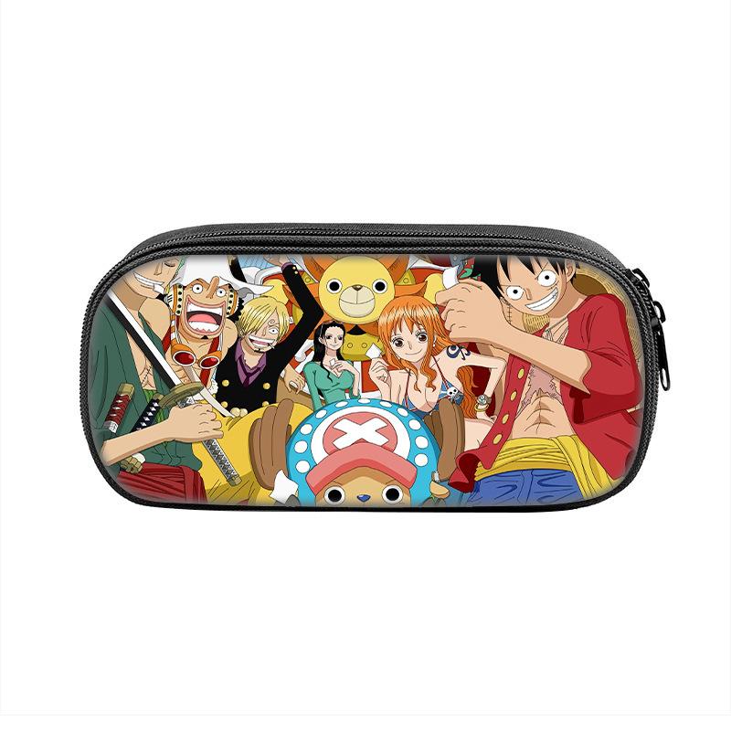 One Piece Обезьяна D. Пенал с рисунком Луффи, косметичка, пенал для ручек, студенческий, большая вместимость, школьные принадлежности, пенал на молнии