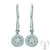 [L0476] - Silver Earrings 'Scarlett' Silver White (rhodium-plated) - 18x7 Mm
