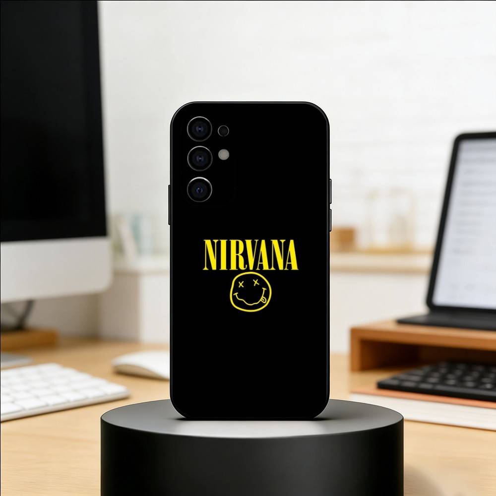 Чехол для телефона рок-группы Nirvana Черный Силикон Мягкий Для Samsung S25,S24,S21,S22,S23,S30,Ultra,S20,Plus,Fe,Lite