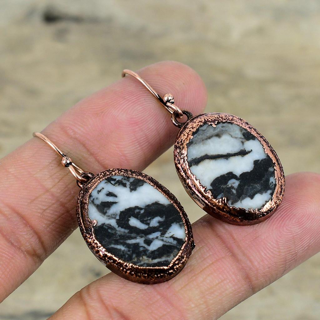 Серьги из бирюзы белого буйвола, медные серьги с гальванопластикой, ювелирные изделия ручной работы, серьги из настоящих драгоценных камней, потрясающие медные украшения, подарки на помолвку