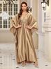 Luxuary Beach Cover Ups Golden Kaftans for Women Bust Hand Woven Maxi Dresses Summer Holiday Bathing Suits