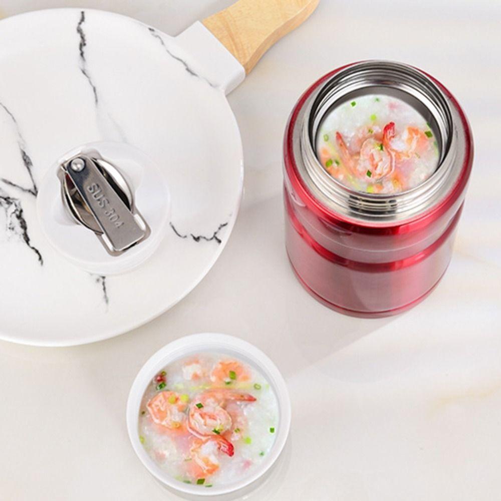 Large Capacity 750ml Thermal Food Jar with Spoon Soup Jar Durable Thermos Cup School