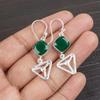 Beauteous Green Onyx Gemstone Jewelry, 925 Solid Sterling Silver Jewelry, Green Onyx Spiritual Earrings For Gift, Handmade Jewelry