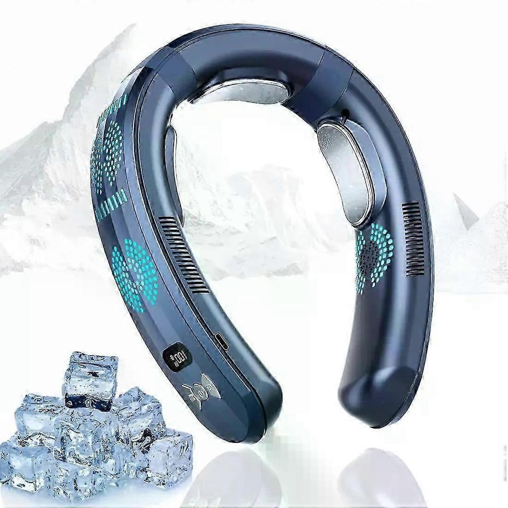 2025 New Wearable Air Conditioner USB Rechargeable Portable 3 Refrigeration Hanging Neck Fan Mute 6000mAh Outdoor Summer CoolBlue 6000mAh SZRH A-J