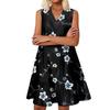 Women's Casual Fashion Breathable V-neck Vest With Pockets Floral Holiday Dress