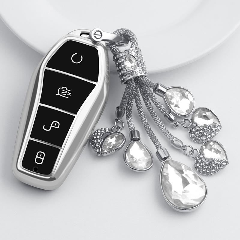BYD Key Case for 21 Qin Plus DMI, D1, E2, E3, Yuan Pro EV - Unisex Car Bag Buckle Shell.