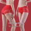 Women's Sexy Lace Mid-Waist Red Plus Size Cotton Panties