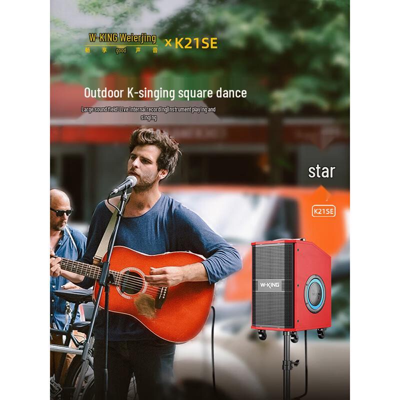 Портативная KTV Bluetooth-колонка W-King K21SE 120 Вт на колесах