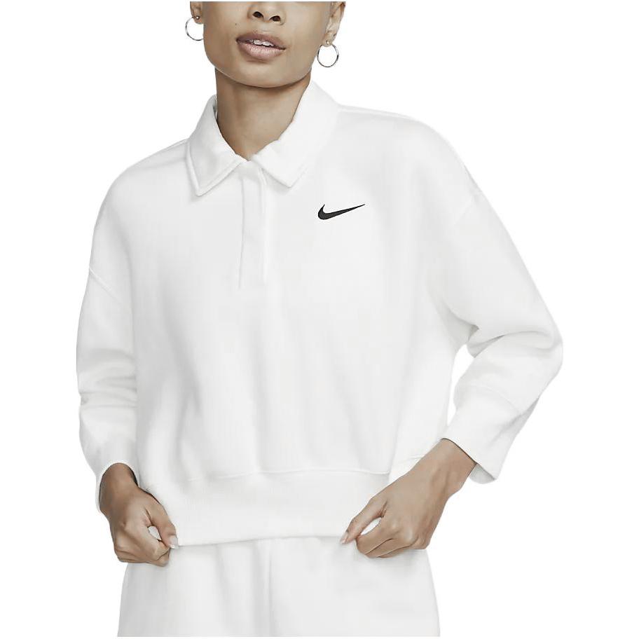 Nike Однотонная рубашка-поло с вышитым логотипом, женские топы, парусиво-белый DQ5869-133