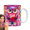 Owl Cup Cartoon Ceramic Pottery Mugs 350ml Decorative Water Cup Colorful Valentine Tumbler Novelty Tea Cups For Hot Ice Drink