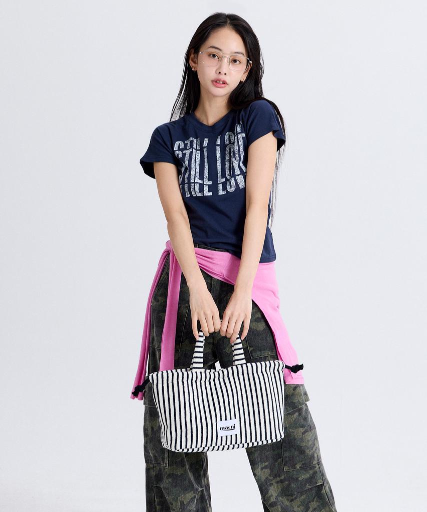 Сумка Macni Terry String Puffy Bag Темно-синяя