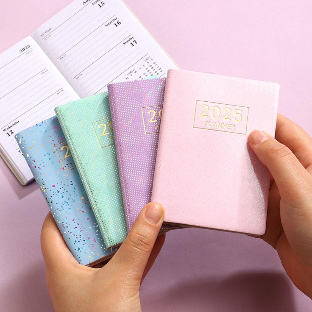 Colorful A7 Mini Pocket Notebook Bling 365 Days Notepad 2025 Schedule Planner Notepad School