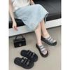 2025 Summer New Muffin Thick-bottomed French Casual Open-toed Beach Cool Slippers Women's Wear