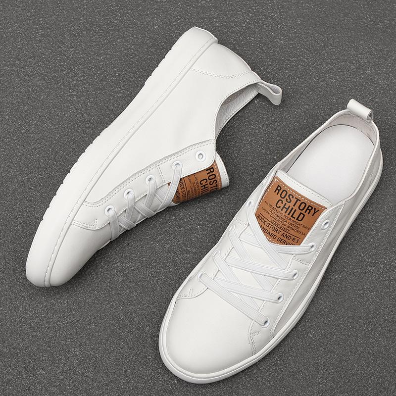 Man Shoe Little White Shoes Spring/Summer New Low Top Men Casual Shoes Breathable Genuine Leather Men's Shoes Designer Loafers
