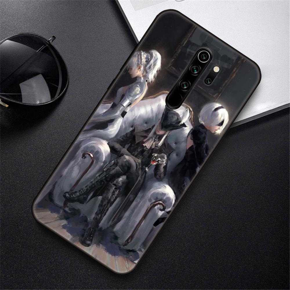 Phone Case For Xiaomi Redmi Note 8 8T 10 9 9S 7 6 Pro Xiaomi 9 9A 8 8A 7 6 Black Cover Funda Tpu Back Fashion NieR Automata 2B