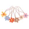 3D Color Six-Petal Flower Name Sticker Pendant Fabric Flower Doll Anti-Lost Lanyard Luggage Tag Charm Keychain Bag Decor Toys