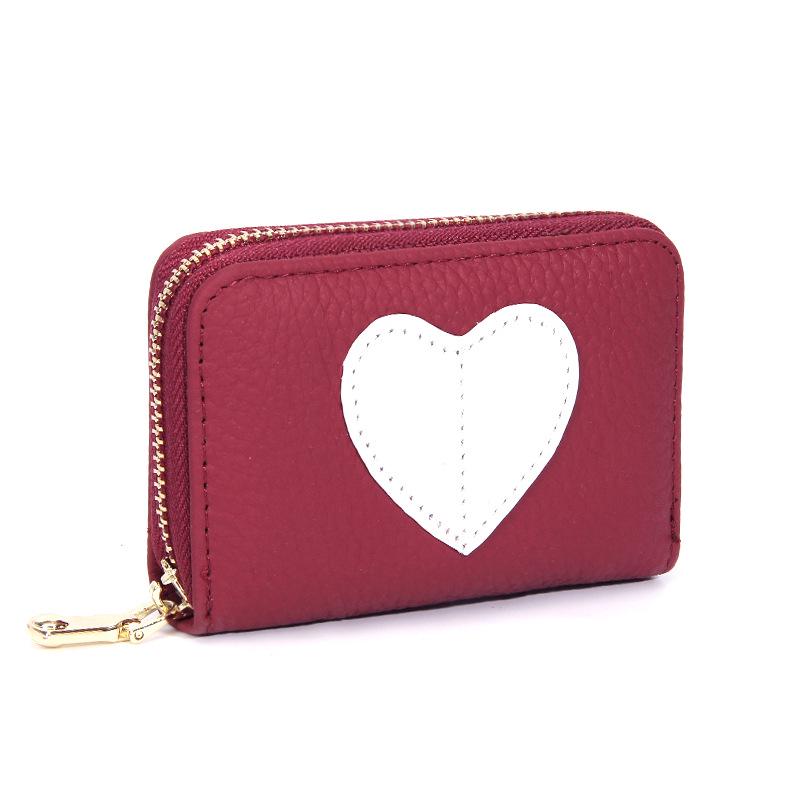 Top Grain Cowhide Heart Wallet with Multi-Card Slots and Large Capacity - Genuine Leather Accordion Card Holder