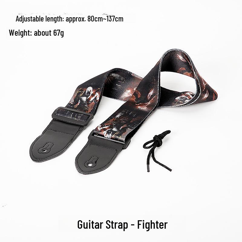 Ethnic Style Widened Wooden Guitar Shoulder Straps - Electric Guitar Polyester Printed Straps