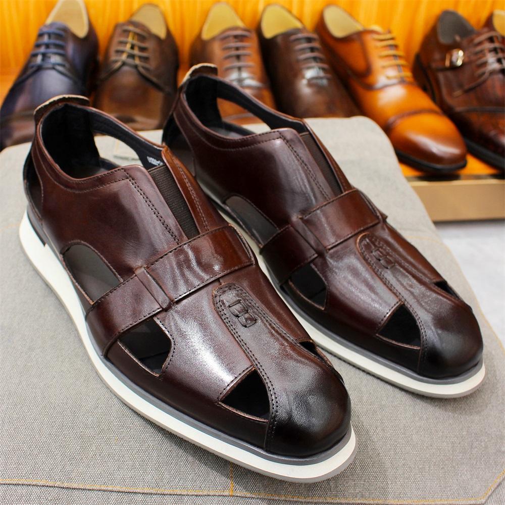 Модная мужская классическая обувь в арабском стиле из натуральной кожи, сандалии-слипоны, повседневные, для бизнеса, для вечеринки, формальные, с перфорацией, на плоской подошве
