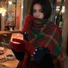 New Year Red Plaid Scarf for Women Winter High End Cashmere Christmas Warm Retro Shawl Scarf for Students