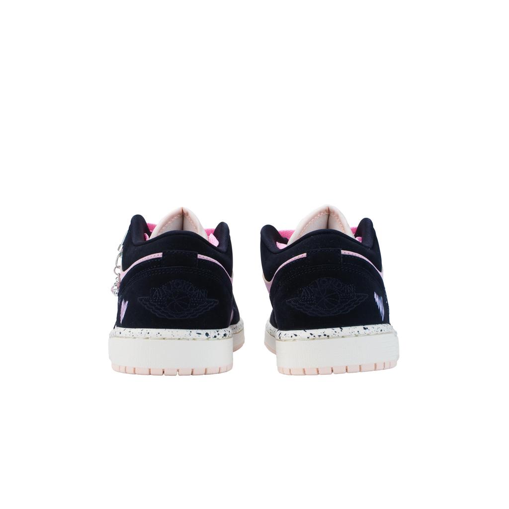 Jordan Air Jordan 1 Berry Pink Cheese Cushioning, Wear Resistant Low top Vintage Basketball Shoes Unisex Black Pink DC0774-003(Team836-)
