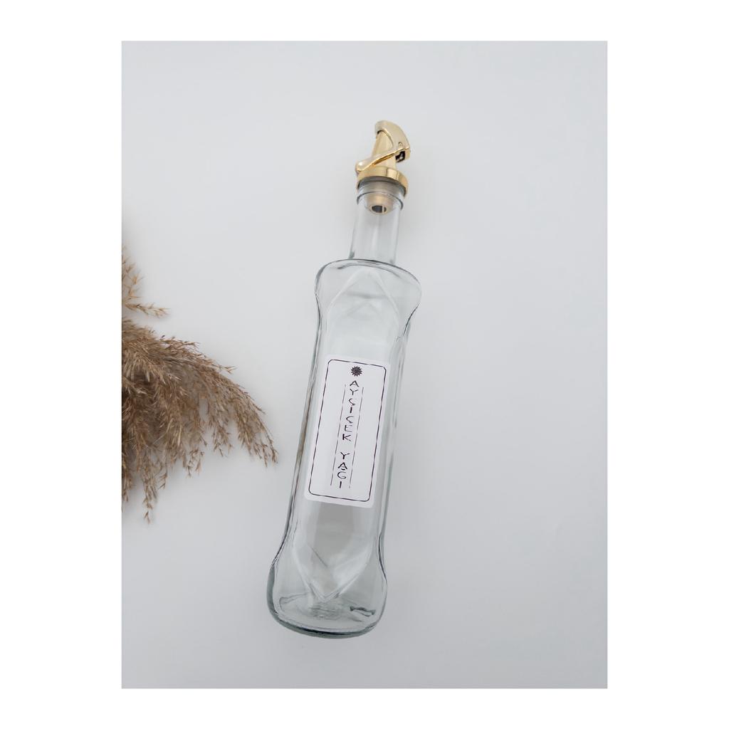 Olive Oil And Sunflower Oil Drip-free Oil Pot 500ml Decorative Gold Lid