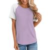 Women's  Short Sleeve T Shirts Round Neck Cute Tunic Tops Basic Tees Blouses Loose Fit Pullover