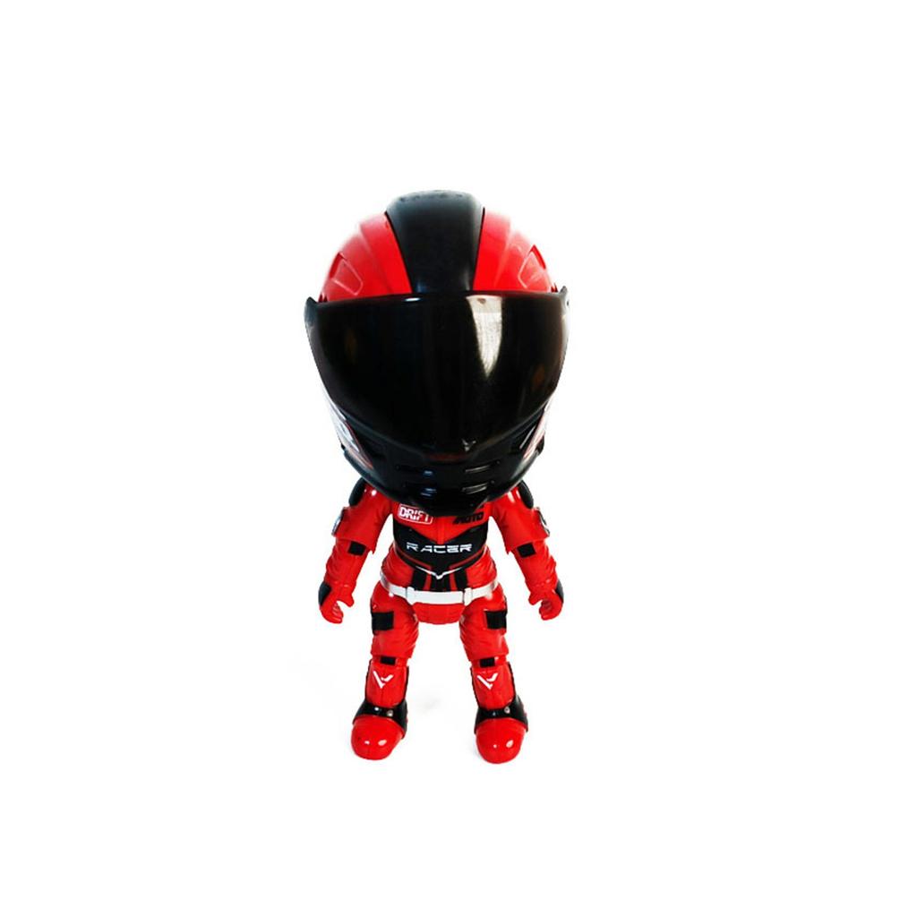 Red Racing Motorcycle Rider Action Figure Toy – Collectible Vinyl Figurine for Kids and Adults, Detailed Suit & Helmet Design, Perfect Display Decor