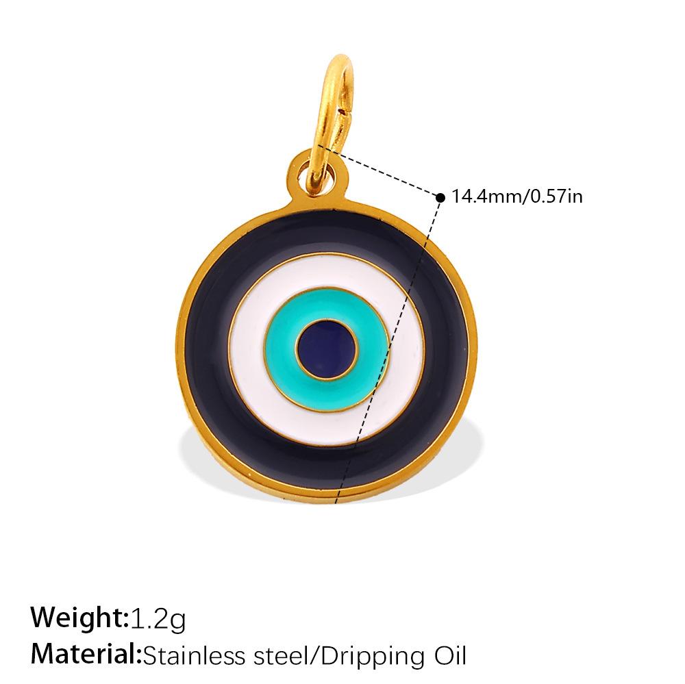 Creative Dripping Oil Colorful Three-Dimensional Diy Pendant Stainless Steel Gold-Plated Small Pendant Pendant Collection