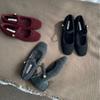 2025 Autumn Fashion Woolen Word with Shallow Mouth Thick Medium Mary Jane Commuting Velvet Warm Work Women's Single Shoes